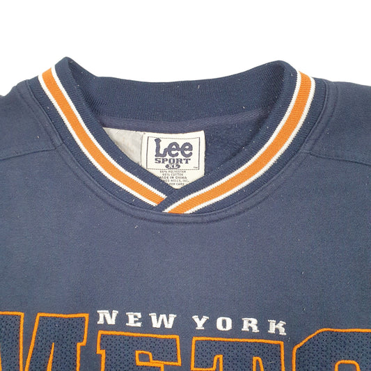 Mens Navy Lee Vintage New York Mets MLB Spellout Baseball Crewneck Jumper