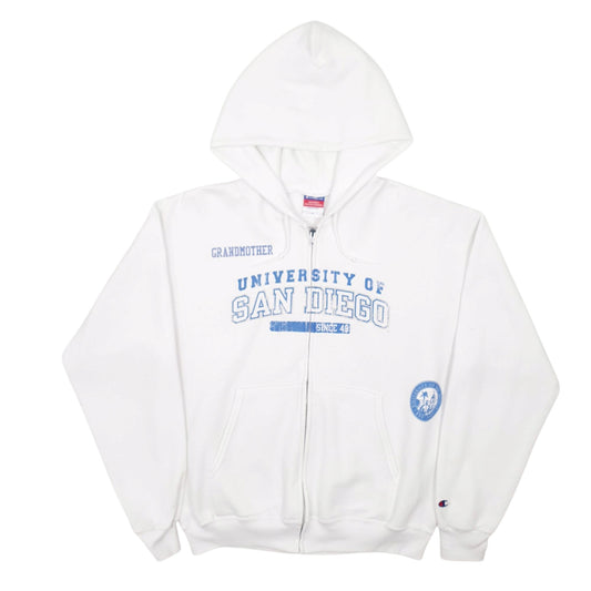 Mens White Champion University Of San Diego Full Zip Jumper