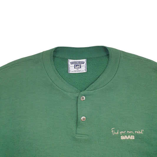 Mens Green Lee Saab Crewneck Jumper
