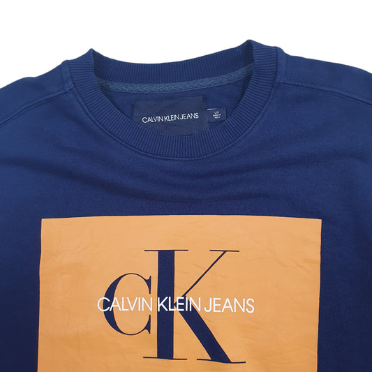 Mens Navy Calvin Klein Crewneck Jumper