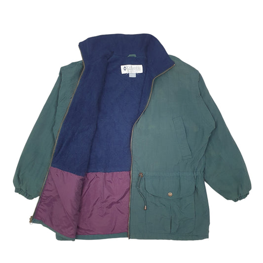 Mens Green Columbia Sportswear Company Vintage 90s Full Zip Coat