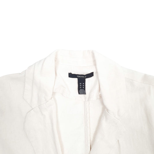 Womens White Forever 21 Cardigan Coat