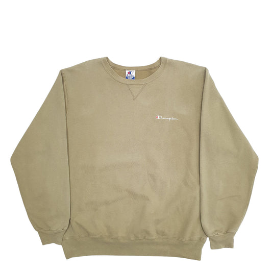 Mens Khaki Champion Crewneck Jumper