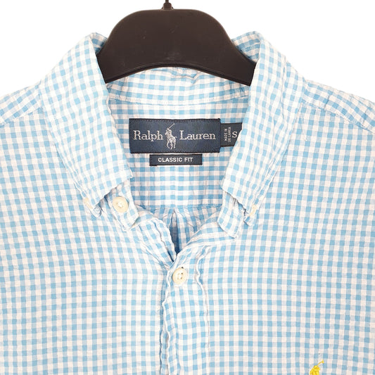 Mens Blue Ralph Lauren Short Sleeve Shirt