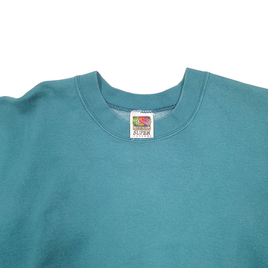 Mens Green Fruit Of The Loom Crewneck Jumper