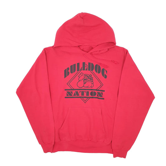 Mens Red Hanes Bulldog Nation Hoodie Jumper