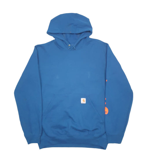 Mens Blue Carhartt Workwear Hoodie Jumper