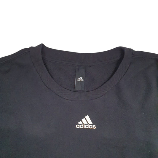 Mens Black Adidas Spellout Crewneck Jumper