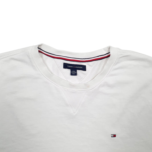 Mens White Tommy Hilfiger Crewneck Jumper