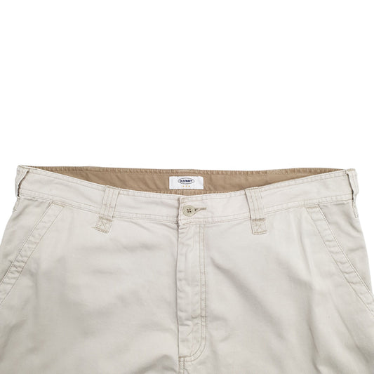Mens Cream Old Navy Cargo Trousers