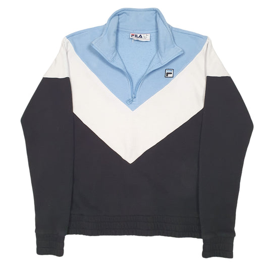 Womens Black Fila Quarter Zip Jumper