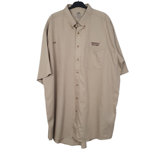 Mens Brown Lee Long Short Sleeve Shirt