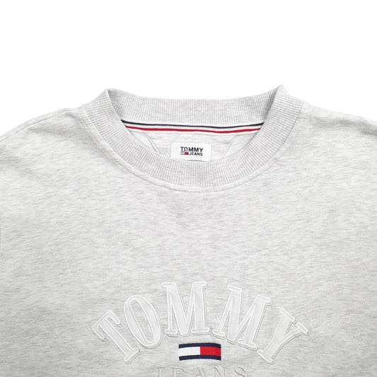 Womens Grey Tommy Hilfiger Spellout Crewneck Jumper