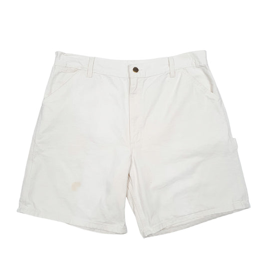 Mens Cream Carhartt Workwear Painter Union Made In USA Carpenter Shorts