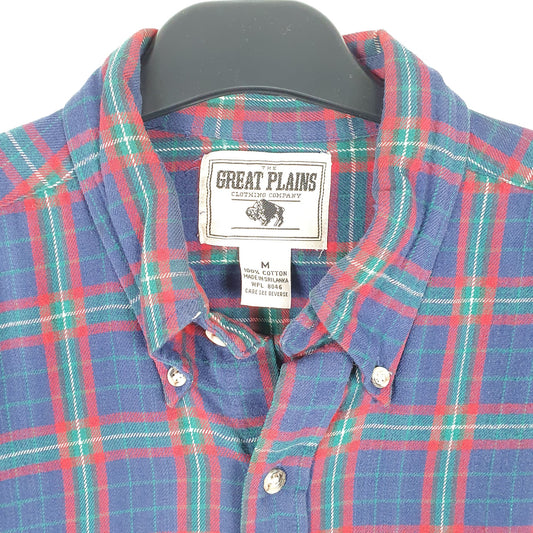 Mens Navy Great Plains Flannel Overshirt Long Sleeve Shirt