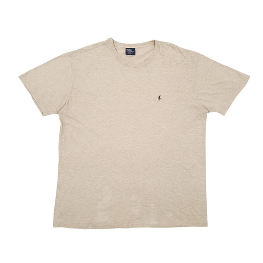Mens Beige Polo Ralph Lauren Vintage Short Sleeve T Shirt