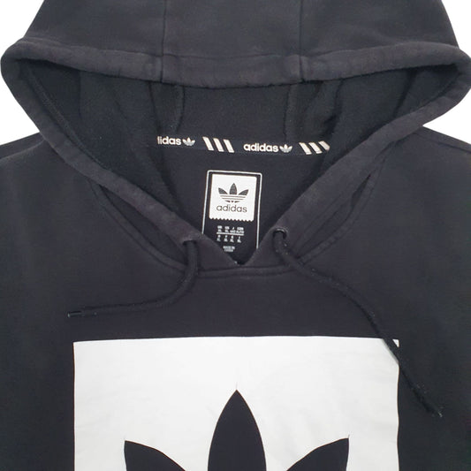 Mens Black Adidas Spellout Hoodie Jumper