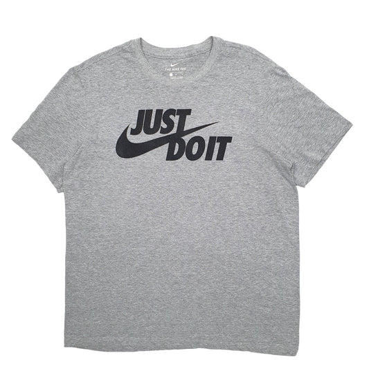 Mens Grey Nike Spellout Short Sleeve T Shirt