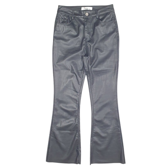 Womens Black Jeana Leather Bootcut Chino Trousers