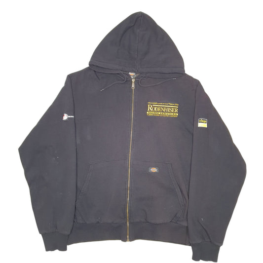 Mens Black Dickies Hoodie Workwear Rodenhiser Thermal Lined Full Zip Jumper