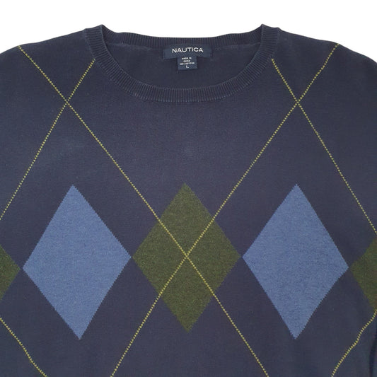 Mens Navy Nautica Knitwear Crewneck Jumper