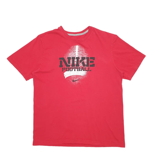 Mens Red Nike Spellout Short Sleeve T Shirt