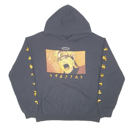 Mens Black Naruto Uzumaki Hoodie Jumper