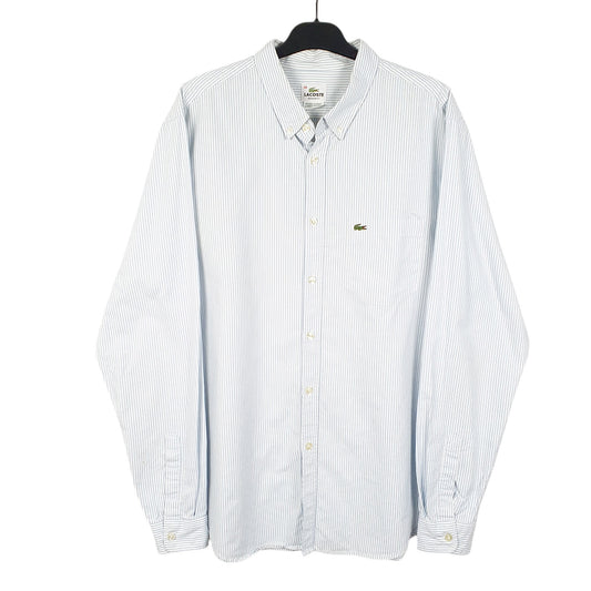 Mens White Lacoste Long Sleeve Shirt