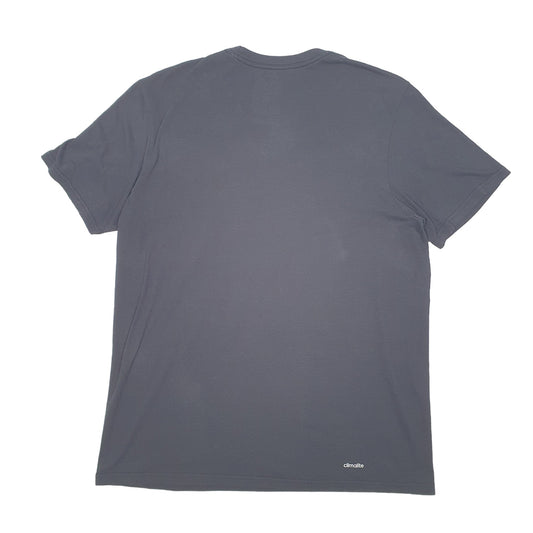 Mens Black Adidas Go To Performance Tee Spellout Climalite Short Sleeve T Shirt