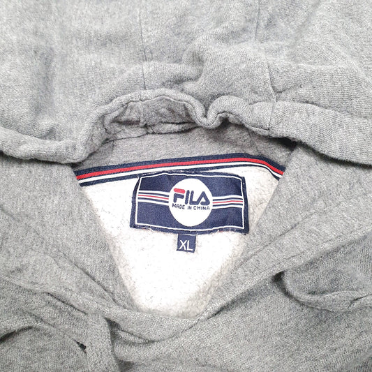 Mens Grey Fila Hoodie Jumper