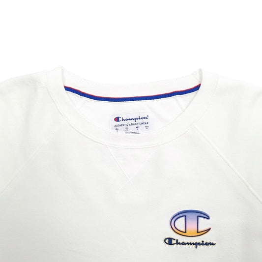 Womens White Champion Crewneck Jumper