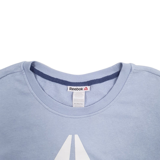 Mens Blue Reebok Spellout Crewneck Jumper