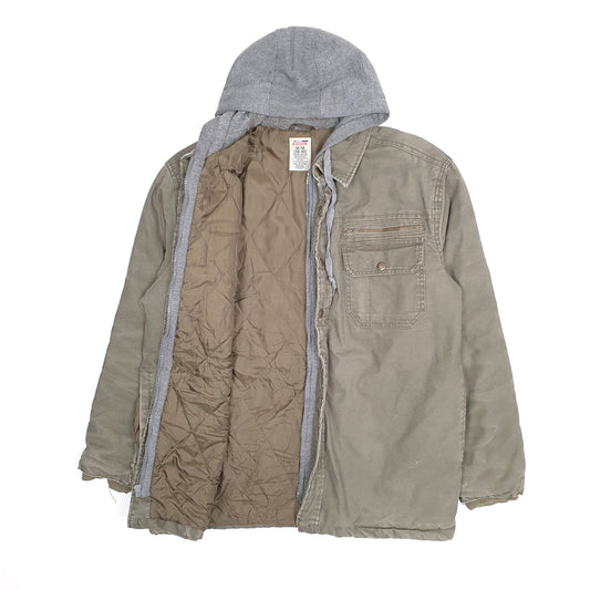 Mens Khaki Dickies Bomber Hoodie Coat
