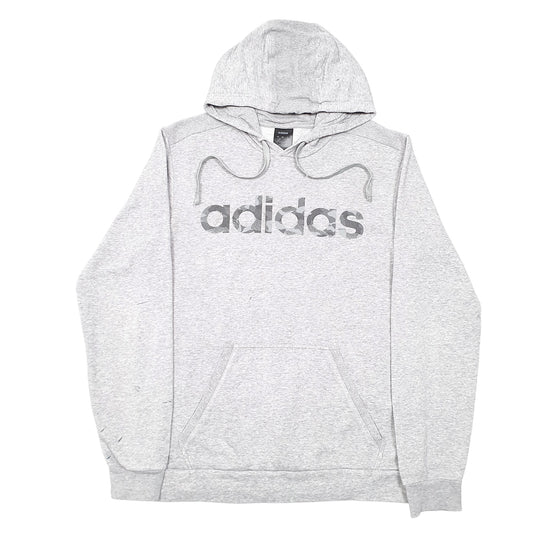 Mens Grey Adidas Hoodie Jumper