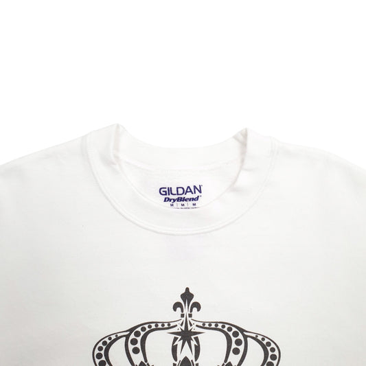 Mens White Gildan Crewneck Jumper