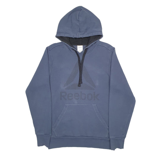 Mens Blue Reebok Spellout Hoodie Jumper