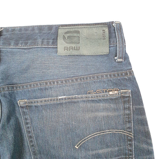 Mens Blue G Star Raw Cut Off Jorts Jean Denim Shorts