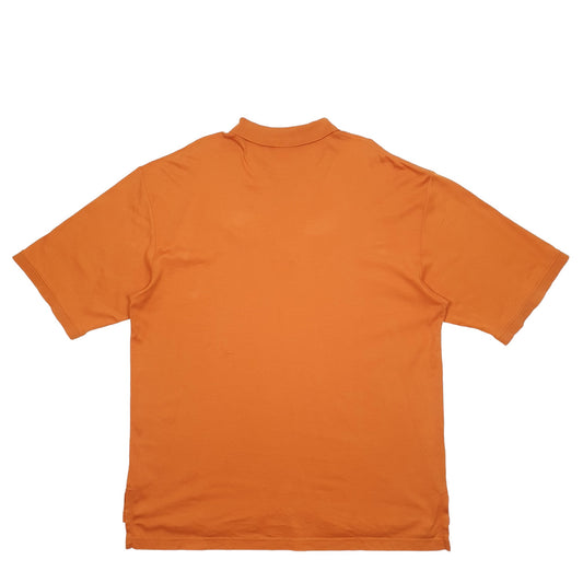 Mens Orange Lacoste Short Sleeve Polo Shirt