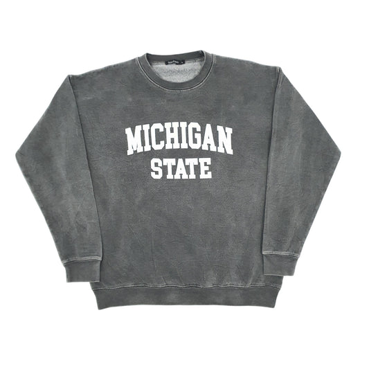 Mens Grey Boohoo Michigan State Crewneck Jumper