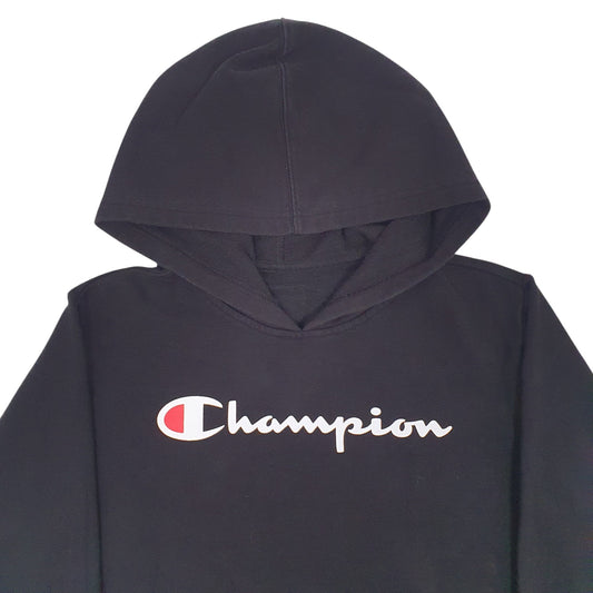 Mens Black Champion Spellout Hoodie Jumper
