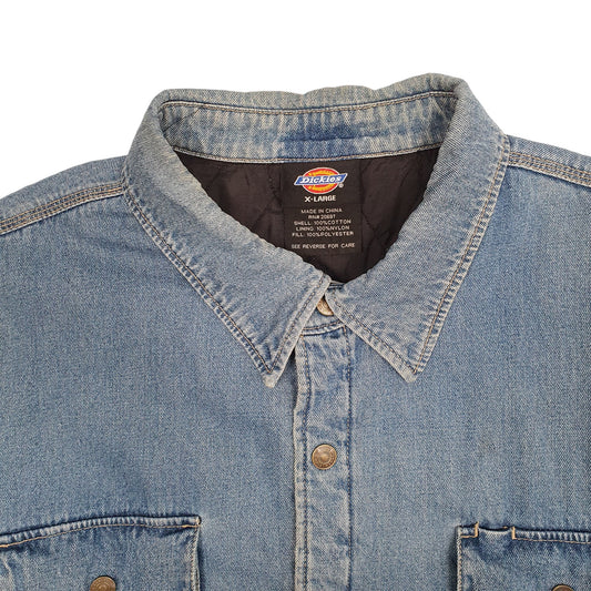 Mens Blue Dickies Workwear Shacket Shirt Chore Coat