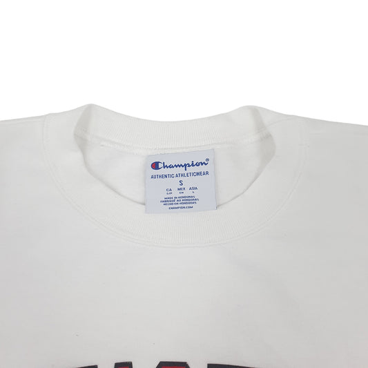 Mens White Champion Texas Tech Crewneck Jumper