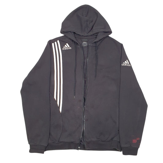 Mens Black Adidas Hoodie Full Zip Jumper