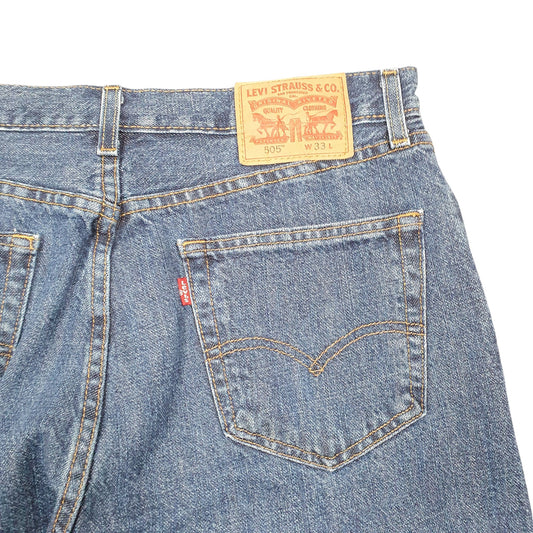 Mens Blue Levis Denim Jeans Jorts 505 Denim Shorts