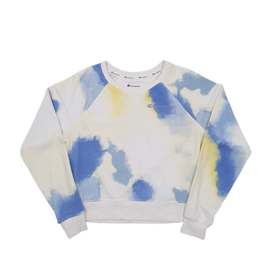 Womens White Champion Crewneck Jumper