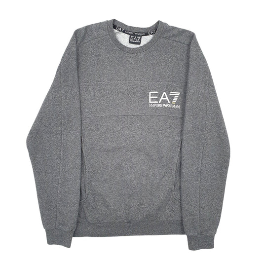 Mens Grey Armani Emporio Crewneck Jumper
