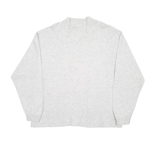 Mens Grey Anvil Vintage 90s Made In USA Preshrunk Long Sleeve T Shirt