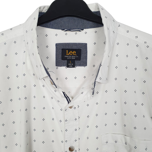 Mens White Lee Short Sleeve Shirt