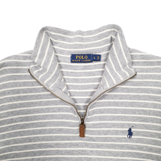 Mens Grey Ralph Lauren Quarter Zip Jumper