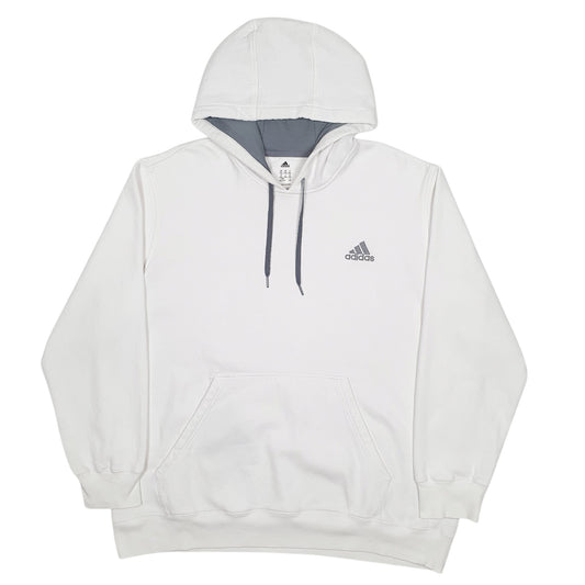 Mens White Adidas Hoodie Jumper